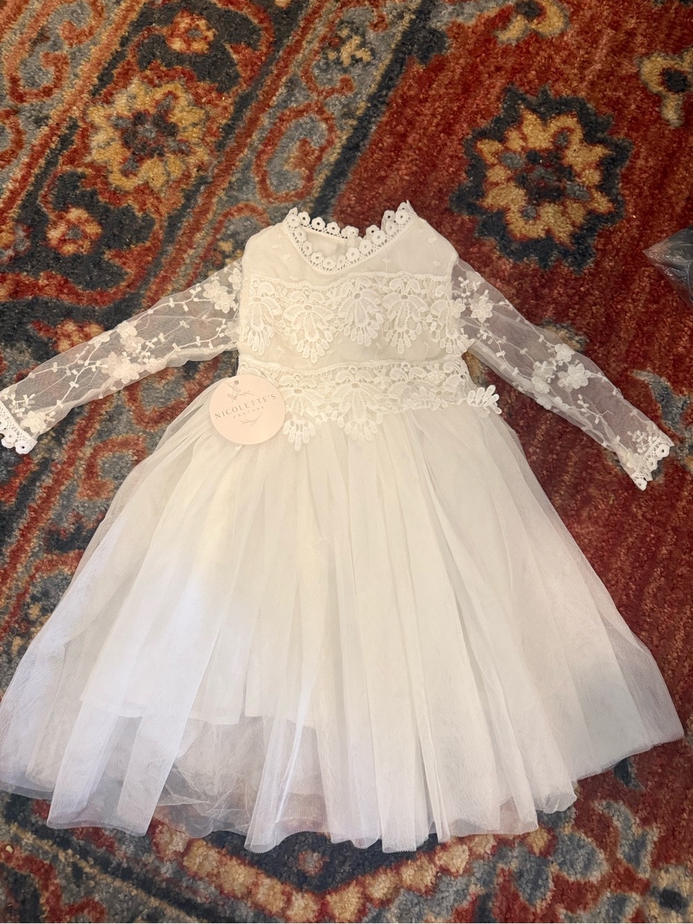 Nicollette Ivory Lace & Tulle Dress